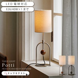 テーブルライト アンティーク おしゃれ 照明器具 アーチ ウッドボール 木 インターフォルム ファブリック ランプ led対応 ダイニング リビング ベッドサイド 和室 Starka スタルカ BK/SV 新生活 引越