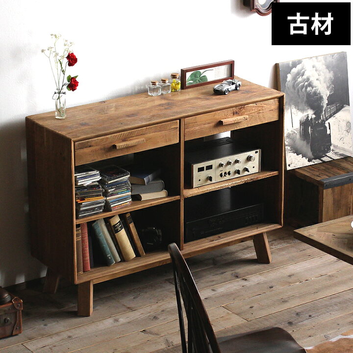 楽天市場】サイドボード オープンシェルフ シェルフ 古材 家具 