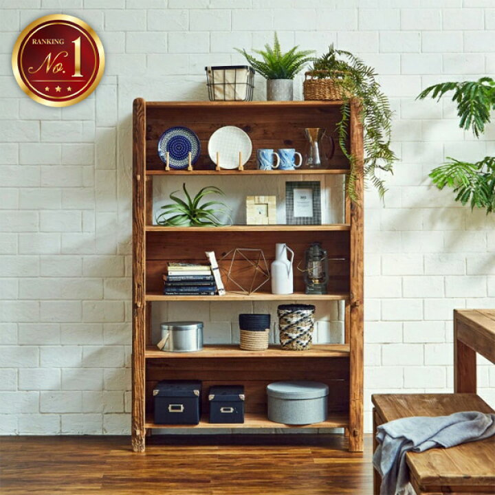 楽天市場】【開梱設置無料】シェルフ ラック 古材 木製 収納棚 家具 5 