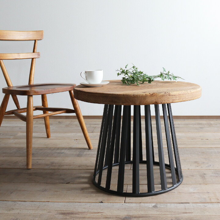 楽天市場】サイドテーブル 丸 テーブル 木製 丸テーブル 古材  