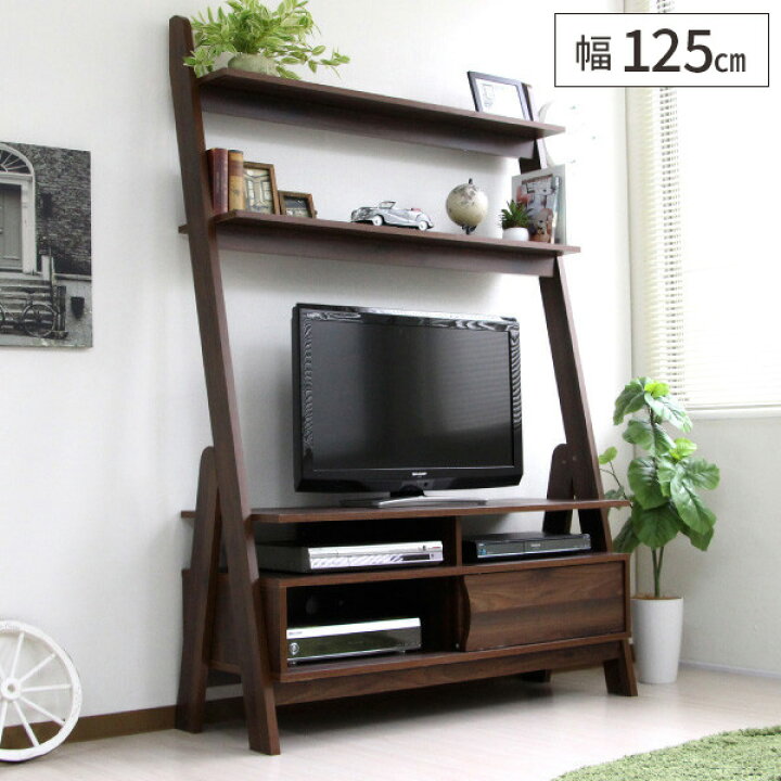 楽天市場 シェルフ テレビ台 棚 1cm オープンシェルフ テレビ 収納 引き戸 木製 オープンラック おしゃれ 壁面 テレビ収納 家具 北欧 シェルフ棚 ハイタイプ ブラウン 木目 ディスプレイラック リビング 収納ラック リビング収納 サムライ家具