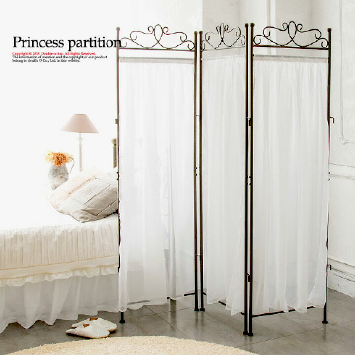 楽天市場 パーテーション 衝立 おしゃれ 姫系 アンティーク 北欧 自立 間仕切り 白 かわいい ホワイト パーティション 業務用 3連 アイアン 高さ170cm メイル サロン 美容室 スクリーン ゴールド ついたて レース サムライ家具