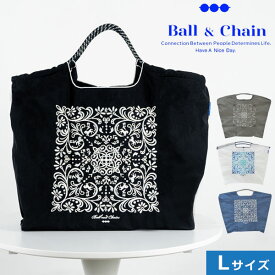 【送料無料】【即納】 Ball＆Chain ボールアンドチェーン 正規品 DAMASUK Lサイズ バッグ ショッピングバッグ エコバッグ トートバッグ ショルダー 刺繍 ギフト 301125Ball and Chain ball&chain san hideaki mihara