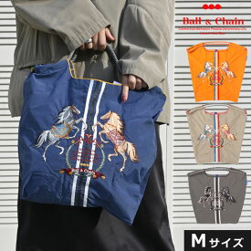 【送料無料】【即納】 Ball＆Chain ボールアンドチェーン 正規品 TWO HORSES Mサイズ ホース 馬 バッグ ショッピングバッグ エコバッグ トートバッグ ショルダー 刺繍 ギフト A4 301024 san hideaki mihara