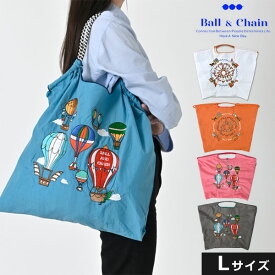 【送料無料】【即納】 Ball＆Chain ボールアンドチェーン 正規品 オリジナル KEY & CARRIAGE BALOONS Lサイズ 鍵 馬車 風船 バルーン キー バッグ エコバッグ トートバッグ ショルダー 刺繍 ギフト A4 bcol 301138