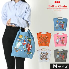 【送料無料】【即納】 Ball＆Chain ボールアンドチェーン 正規品 オリジナル KEY & CARRIAGE BALOONS Mサイズ 鍵 馬車 風船 バルーン バッグ エコバッグ トートバッグ 刺繍 ギフト A4 bcom 301038