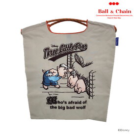 【送料無料】【即納】 Ball＆Chain ボールアンドチェーン 正規品 ThreeLittlePigs Mサイズ バッグ エコバッグ トートバッグ 刺繍 ギフト 三匹の子ぶた A4 324003 324005 bcdism