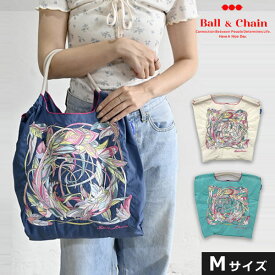 【送料無料】【即納】 Ball＆Chain ボールアンドチェーン 正規品 FEATHER Mサイズ バッグ エコバッグ トートバッグ 刺繍 ギフト A4 301064