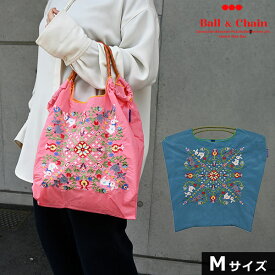 【送料無料】【即納】 Ball＆Chain ボールアンドチェーン 正規品 WITH FLOWER　Mサイズ バッグ クロスステッチ エコバッグ トートバッグ 刺繍 ギフト A4 301074