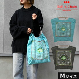 【送料無料】【即納】 Ball＆Chain ボールアンドチェーン 正規品 WHITE CLOVER Mサイズ バッグ フラワー 花柄 エコバッグ トートバッグ 刺繍 ギフト A4 301075