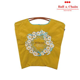 【エントリーでポイント上乗セ】【送料無料】【即納】 Ball＆Chain ボールアンドチェーン 正規品 WREATH Mサイズ バッグ リース 花冠 花柄 エコバッグ トートバッグ 刺繍 ギフト A4 301084