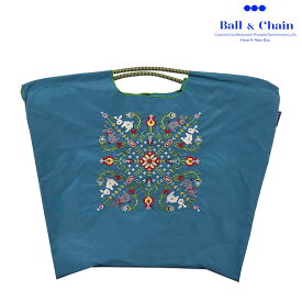 【毎日出荷中】【送料無料】【即納】 Ball＆Chain ボールアンドチェーン 正規品 WITH FLOWER　Lサイズ バッグ クロスステッチ エコバッグ トートバッグ 刺繍 ギフト A4 301174