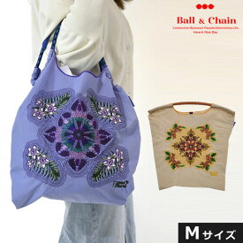 【送料無料】【即納】 Ball＆Chain ボールアンドチェーン 正規品 Hawaiian quilts hibiscus Mサイズ ハワイアンキルト ハイビスカス キャシー中島 コラボ バッグ エコバッグ トートバッグ 刺繍 ギフト A4 364001