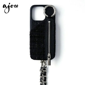 �y���[�z�yiPhone�Ή��z �G�W���[ ajew tweed cadenas zipphone case iPhone17 iPhone16 iPhone15 iPhone14 pro �P�[�X �`�F�[���X�g���b�v�t�� �c�C�[�h aj05-011