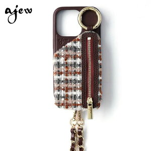 �y���[�z�yiPhone�Ή��z �G�W���[ ajew tweed cadenas zipphone case iPhone17 iPhone16 iPhone15 iPhone14 pro �P�[�X �`�F�[���X�g���b�v�t�� �c�C�[�h aj05-011