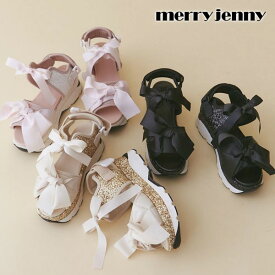 【即納】メリージェニー merry jenny シューズ 24春夏 glitterリボンスニーカーサンダル 靴 リボン 282421802101