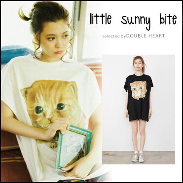 Little Sunny Bite リトルサニーバイト Cat Sleevless Tee Dress Tシャツ ワンピース 半袖 猫 キャット プリント 大きめ Yoppy Lsb Ltop 034e Room 欲しい に出会える