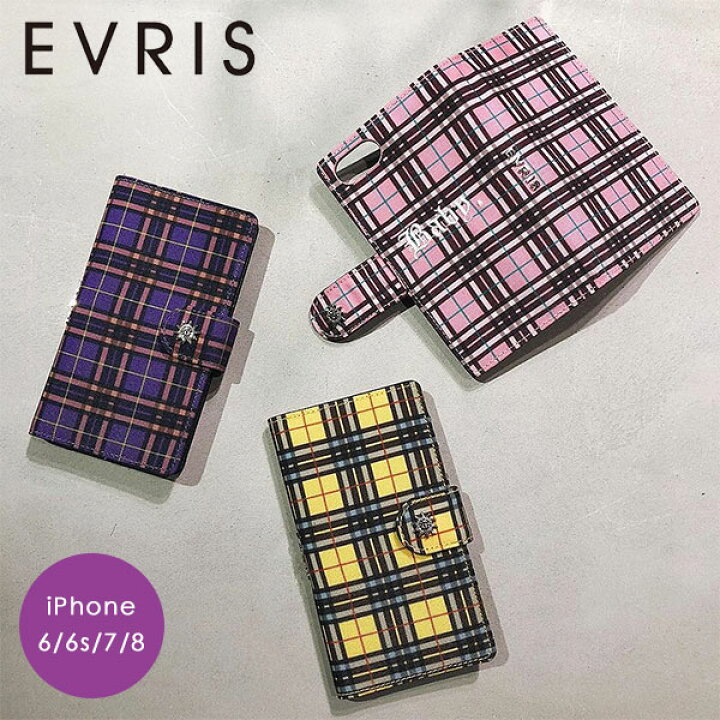 楽天市場 たったの500円 驚愕の目玉商品 新se 8 7 6対応 Evris エヴリス 通販 Evris 須田アンナ チェックiphone Case レディース Iphonese2 ケース Iphonese 第二世代 Iphone8 ケース スマホ チェック 柄 手帳型 ロゴ E Girls Ldh ダブルハート