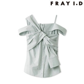 【即納】 フレイアイディー FRAY I.D トップス 24春夏 ノットデザインシャツブラウス ミドル丈 ノースリーブ キャミソール fwfb242213