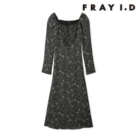 【毎日出荷中】【SALE50%OFF】【即納】 フレイアイディー FRAY I.D ワンピース クレープサテンプリントワンピース 長袖 ロング丈 fwfo251074 ☆☆