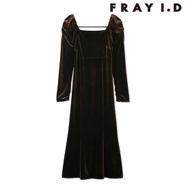 【即納】 フレイアイディー FRAY I.D ワンピース ベロアナローワンピース 長袖 ロング丈 fwfo261019