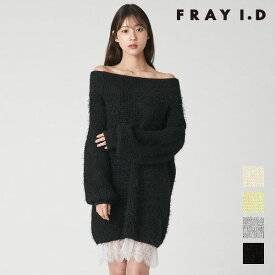 【エントリーでポイント上乗セ】フレイアイディー FRAY I.D ワンピース 26秋冬 【WEB限定】レースレイヤードニットミニワンピース 10月中旬〜11月上旬予約 ミニ丈 2way オフショル fwno264256