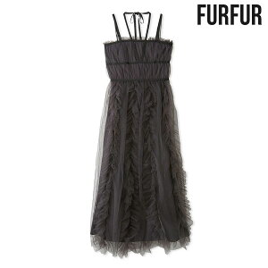 【ファイナルセール20%OFF】【即納】 ファーファー FURFUR ワンピース チュールフリルホルタードレス ドレス チュール キャミソール rwfo245026