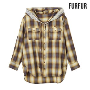 �G���g���[�Ń|�C���g��悹 �ySALE20%OFF�z�y���[�z �t�@�[�t�@�[ FURFUR �g�b�v�X �t�[�f�B�[�I���u���[�`�F�b�N�V���c ���� �~�h���� rwft254070