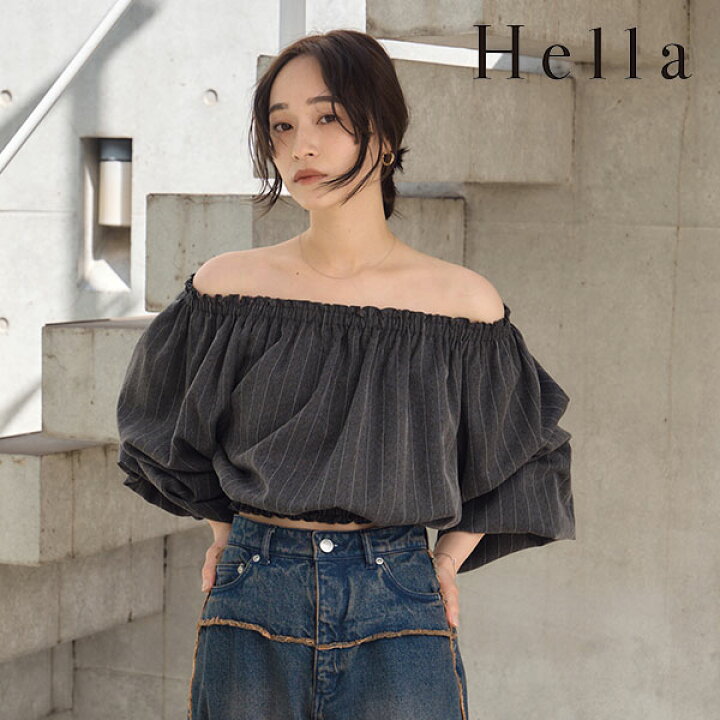 楽天市場】【即納】 ヘラ Hella 24秋冬 STRIPE OFF SHOULDER TOPS 