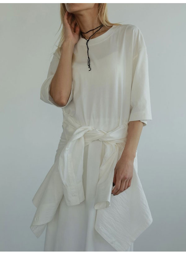 エントリーでポイント上乗セ 【セール60%OFF】【即納】 アンヌーク anuke ワンピース Over Tshirt Onepiece オーバーTシャツワンピース ロング丈 七分袖 半袖 ドレス 62510331 - メイン画像 5