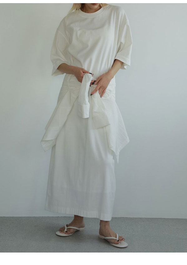 エントリーでポイント上乗セ 【セール60%OFF】【即納】 アンヌーク anuke ワンピース Over Tshirt Onepiece オーバーTシャツワンピース ロング丈 七分袖 半袖 ドレス 62510331 - メイン画像 6
