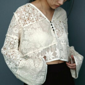 【即納】 アンヌーク anuke 2025SpringSummer トップス Patchwork Lace Cardigan パッチワークレスカーディガン 長袖 Vネック 25春夏 62510403