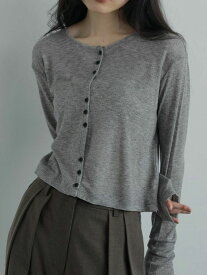 【即納】 アンヌーク anuke 2025FallWinter トップス Sheer Rib Cardigan シアーリブカーディガン 長袖 ミドル丈 クロップド丈 25秋冬 62520602