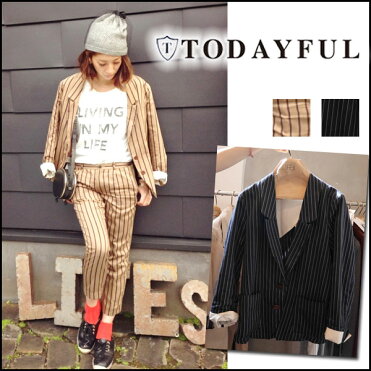 Todayful トゥデイフル Life S ライフズ Stripe Jkストライプジャケットレディース アウター テーラード ジャケット マニッシュ セットアップも吉田怜香 Pi Pちゃん 通販 Rcp 3 明日楽 あす楽 Room 欲しい に出会える