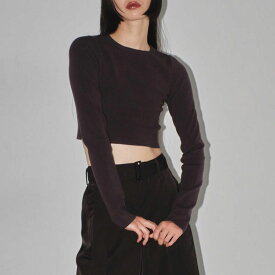 【即納】 TODAYFUL 2024springsummer トゥデイフル トップス Cropped Smooth Knit クロップドスムースニット ショート丈 長袖 2024ss 12410504