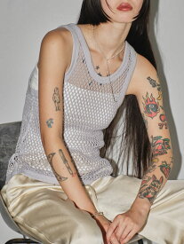 【即納】トゥデイフル TODAYFUL トップス Mesh Tank Top メッシュタンクトップ ミドル丈 ノースリーブ 12410604