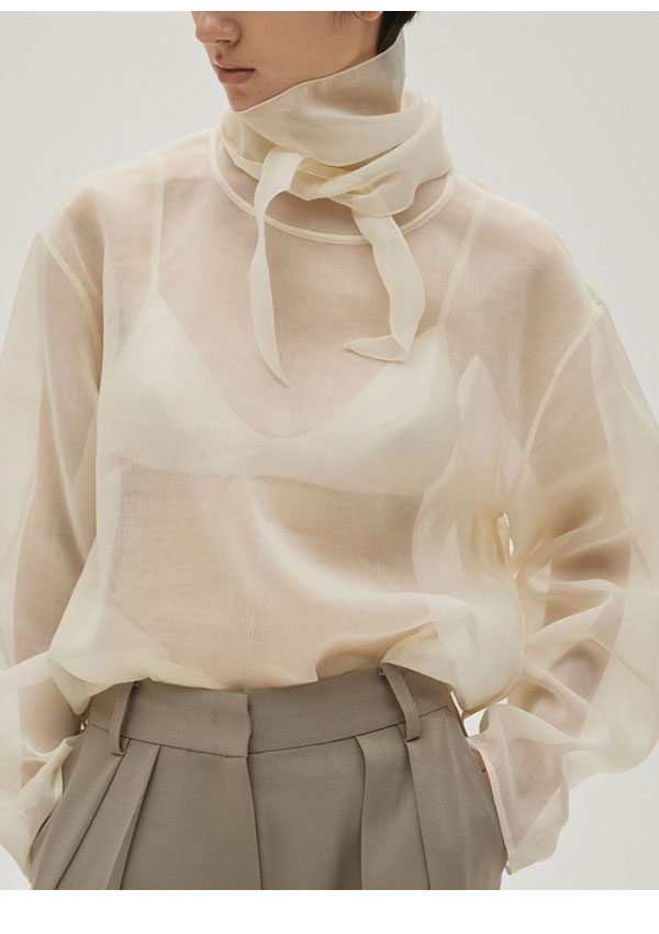エントリーでポイント上乗せ 【即納】トゥデイフル TODAYFUL 2026springsummer トップス Sheer Tie Blouse シアータイブラウス 長袖 ミドル丈 12610415 26春夏 - メイン画像 8