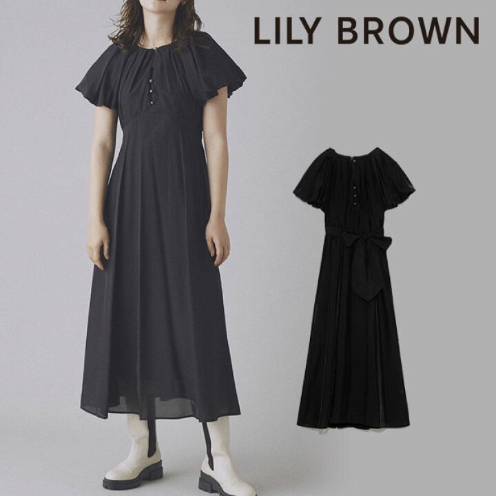 楽天市場 Sale50 Off リリーブラウン Lily Brown バルーンスリーブロングワンピース レディース ワンピース ドレス ロング丈 半袖 フレア バルーンスリーブ 袖 ゆったり リボン ウエストマーク オケージョン 綺麗め お呼ばれ デート シンプル Lwfo 結婚式