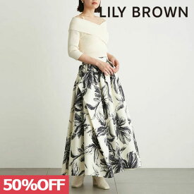 【限定P10倍】【SPRING SALE50%OFF】 【即納】 リリーブラウン LILY BROWN ボトムス 23winter バックリボンタックフレアスカート ロング丈 lwfs234140 23秋冬