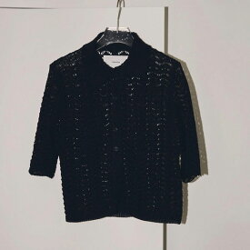 【予約販売】 TODAYFUL 2024springsummer トゥデイフル トップス Lace Knit Shirts 4月中旬～5月上旬予約 レースニットシャツ ミドル丈 前開き 半袖 透け感 シアー 重ね着 レイヤード 12210503