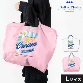 【送料無料】【即納】 Ball＆Chain ボールアンドチェーン 正規品 ICE CREAM Lサイズ アイスクリーム バッグ ショッピング エコ トート ショルダー 刺繍 ギフト 小物 301114
