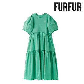 【先行予約特典!!!10%OFF】 ファーファー FURFUR ワンピース 24春夏 ロゴ刺繍パフスリーブカットワンピース 一部6月上旬～下旬予約 ロング丈 半袖 rwco242062