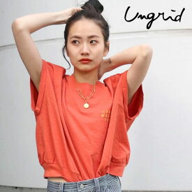 【限定P10倍】【SPRING SALE50%OFF】 【即納】 アングリッド ungrid ノースリショートロゴタンクトップ トップス Tシャツ ミドル丈 半袖 112322764201