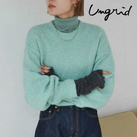 【SUMMER SALE50%OFF】【即納】 アングリッド ungrid 23winter カラーモヘア混ルーズニット トップス 長袖 ミドル丈 112352617401 23秋冬