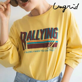 【タイムセール10%OFF】 【即納】 アングリッド ungrid トップス 24春夏 ロゴロングスリーブTee 長袖 ミドル丈 112412728601