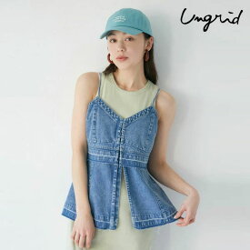 【限定P10倍】アングリッド ungrid トップス 24春夏 2Wayデニムキャミ 4月下旬～5月中旬予約 ノースリーブ キャミソール ミドル丈 112420445501