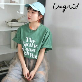 【即納】 アングリッド ungrid トップス 24春夏 ヴィンテージウォッシュロゴビッグTee 半袖 Tシャツ ミドル丈 112422739001