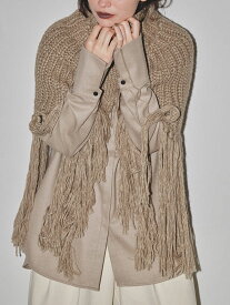 【SALE30%OFF】【即納】 トゥデイフル TODAYFUL セール Fringe Knit Cape フリンジニットケープ トップス ハイネック スリット ミドル丈 12320528