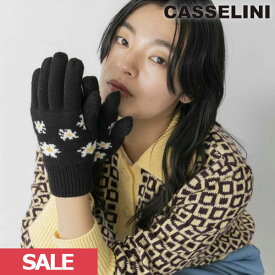 【SUMMER SALE50%OFF】【即納】 キャセリーニ casselini 通販 柄ニットグローブ 小物 手袋 グローブ 5本指 222-110217 ギフト