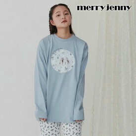 【即納】 メリージェニー merry jenny トップス 24春夏 【Maison terrier】お皿にならんだなかよしlong Tee ミドル丈 長袖 Uネック プリント 282422702201 コラボ